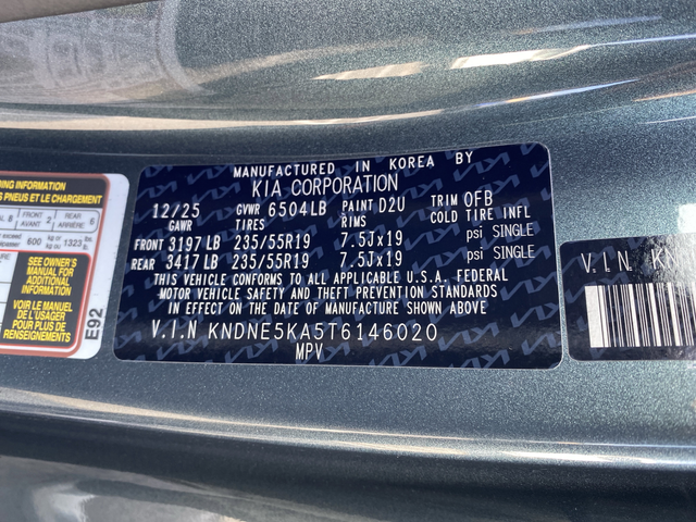 2026 Kia Carnival Hybrid SX